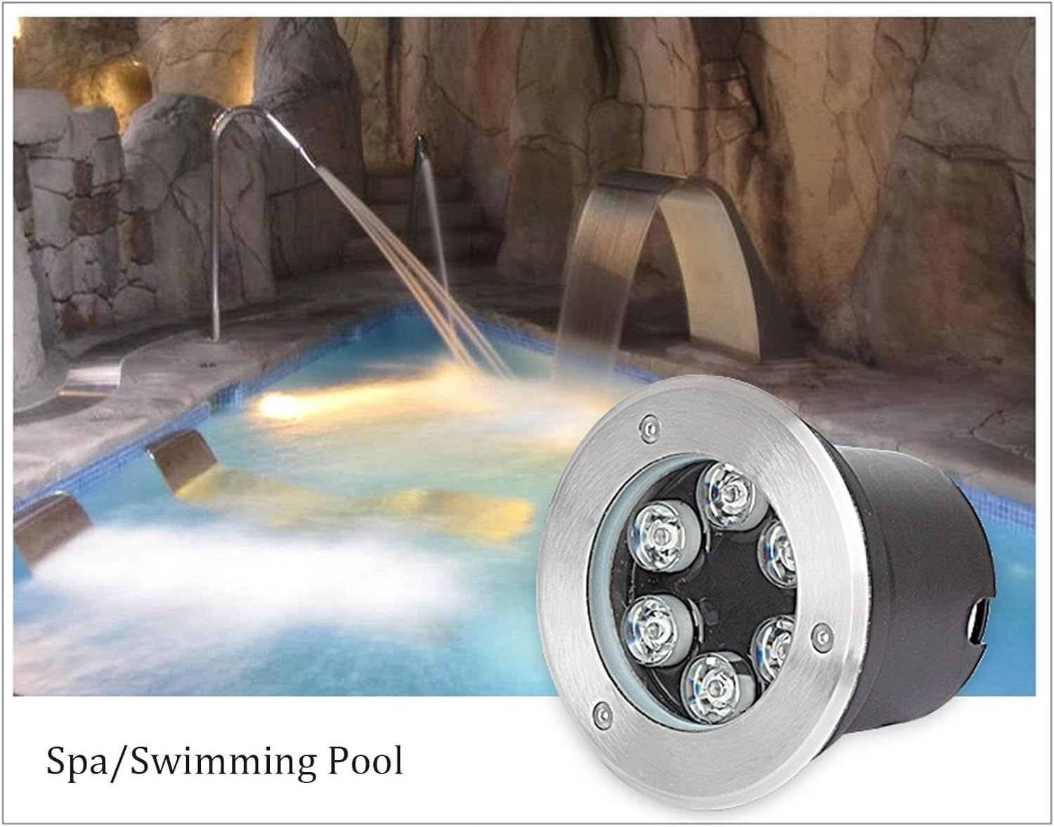 Underwater Pond Light IP68 Waterproof Submersible Led Pool Lights Low Voltage Underground Light for Swimming Pool Fish Pond Garden Fountain (Color : Red, Size : 15W-DC24V) ( Color : Green , Size : 18W