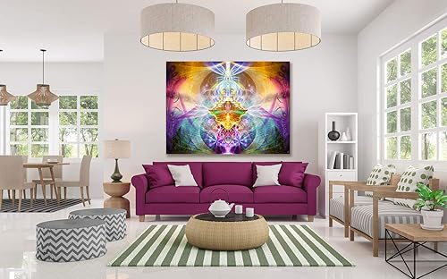 Miniatura 6 de Spiritual Tapestry  Meditation Wall Hanging  Gaia  Earth  Wall Art  Flower of Life  Secret Garden (Large)