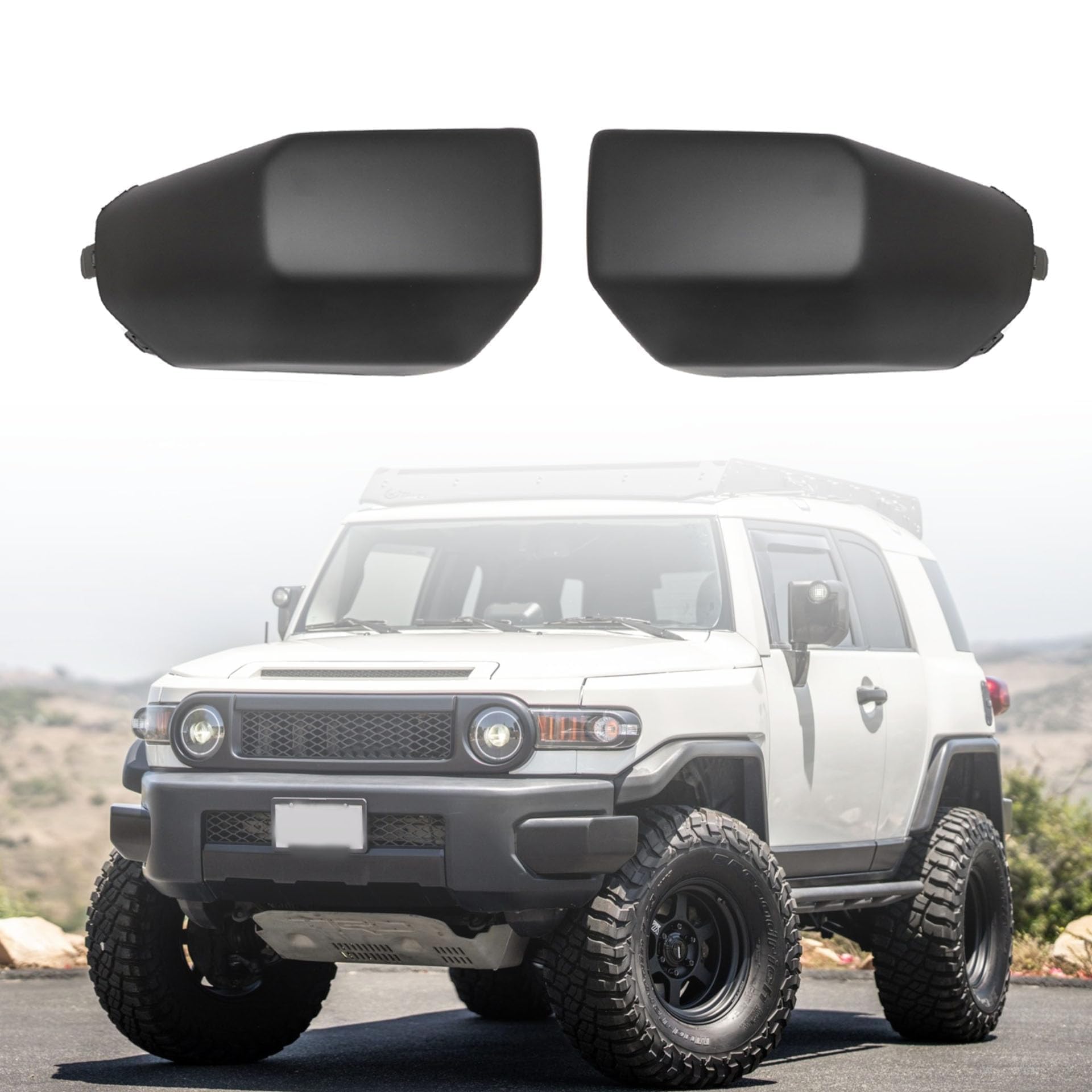 Photo 1 of GXARTS 2PCS Black Left & Right Front Bumper Corners 52422-35060 52423-35050 Compatible with Toyota FJ Cruiser 2007-2014 Front Corner Bumper End Caps Kits