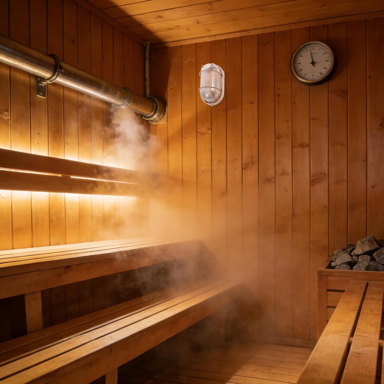 Sauna Light: Explosion Proof Oval Wall Light - Vaporproof E27 Socket Shower Steam Room Fixture for Sauna Basement and Outdoor Porch