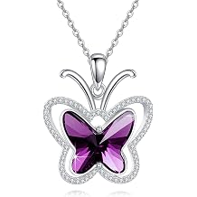Butterfly Necklace for Women 925 Sterling Silver Crystal Butterfly Pendant Jewelry Gifts for Butterfly Lovers