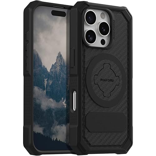 Rokform Rugged Case Compatible with iPhone 16 Pro, Magnetic Cover (Black)