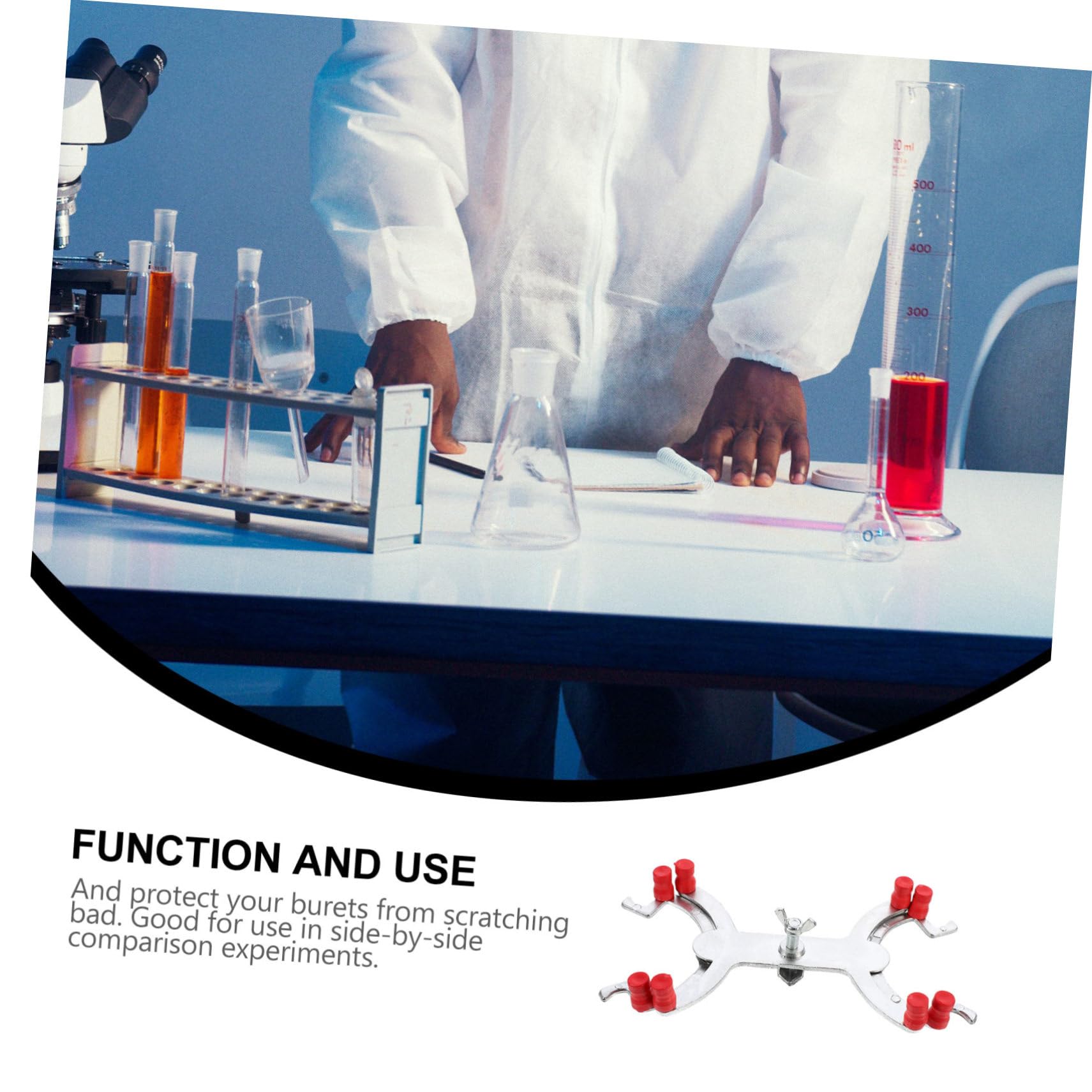 Cabilock 5 Pezzi Morsetto Buretta in Alluminio Resistente per Laboratorio Clip di Fissaggio per Tubi da Titolazione Supporto Compatibile per Esperimenti Scolastici e Scientifici