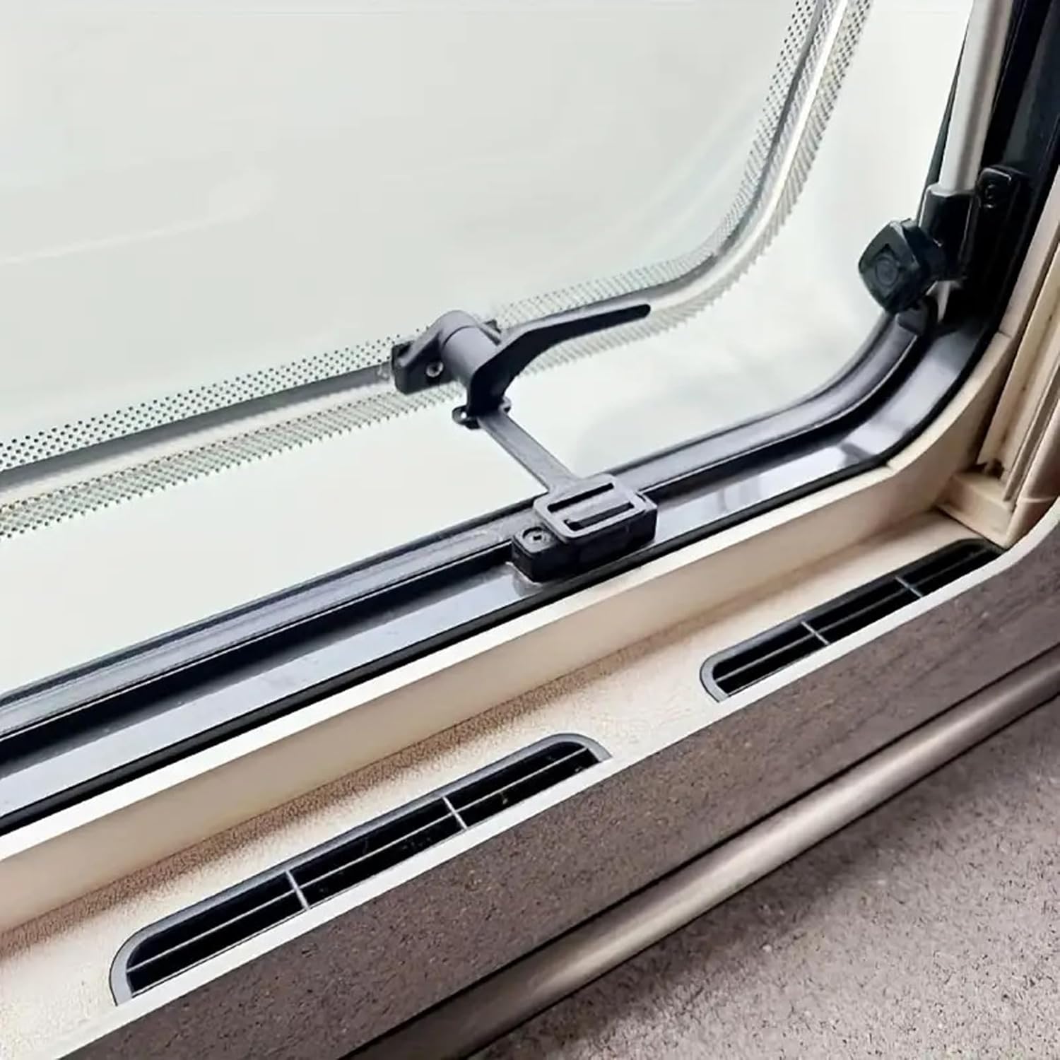 Pack of 16 Window Safety Lock for Motorhome, Adjustable Ventilation Slider and Opening Limiter, Safety Clip Compatible with Polyplastic, Tool-Free Assembly