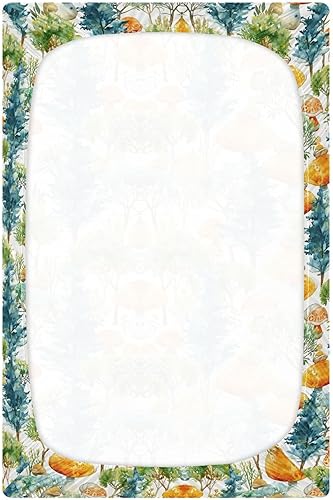 Miniatura 3 de Fitted Crib Sheet for Boys Girls,Mushroom Tree Jersey Knit Baby Sheet for Standard Crib and Toddler Bed Mattresses, Cozy Soft Breathable, 28 x 52 in