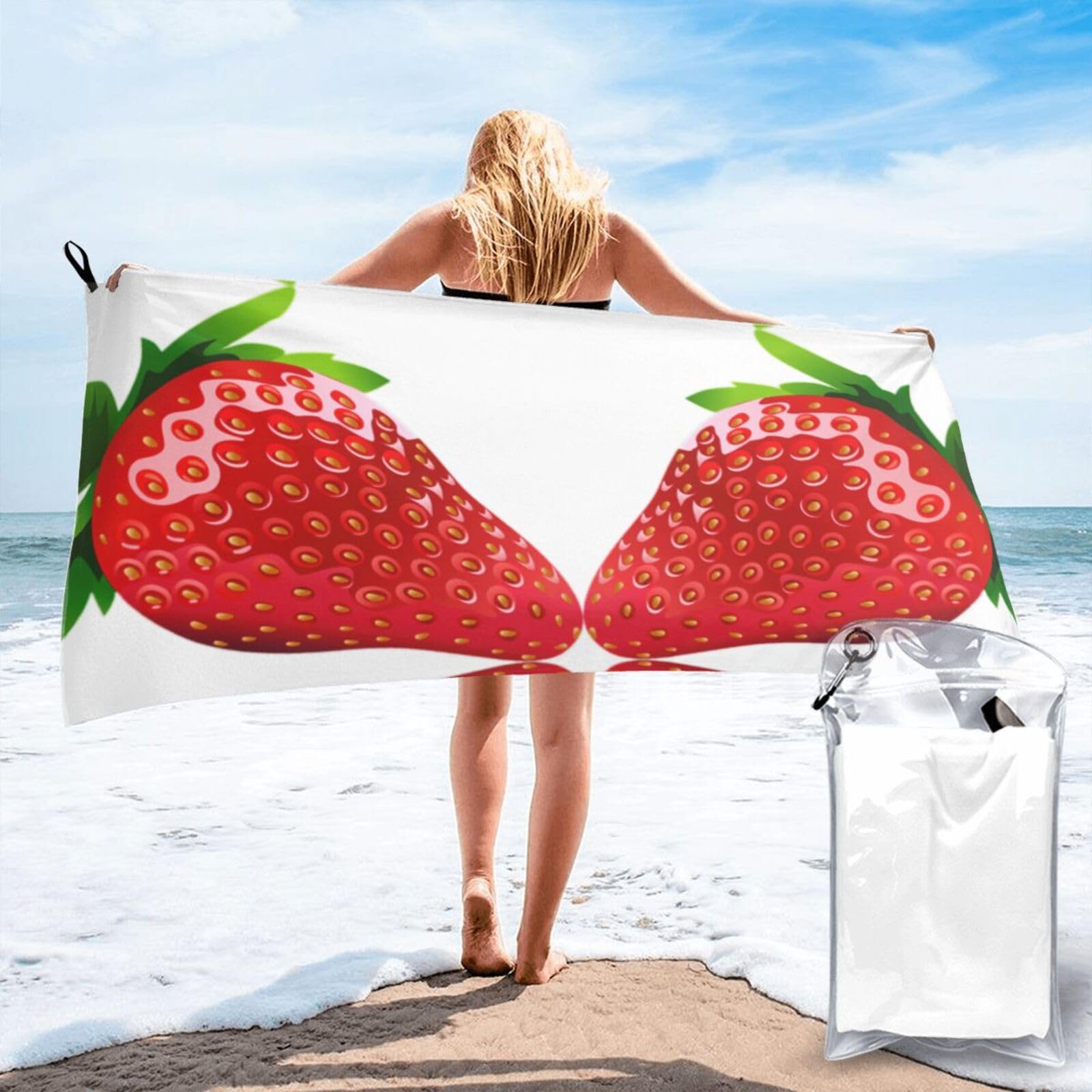 Toalla de baño absorbente que evita la humedad y los malos olores con diseño de fresas
