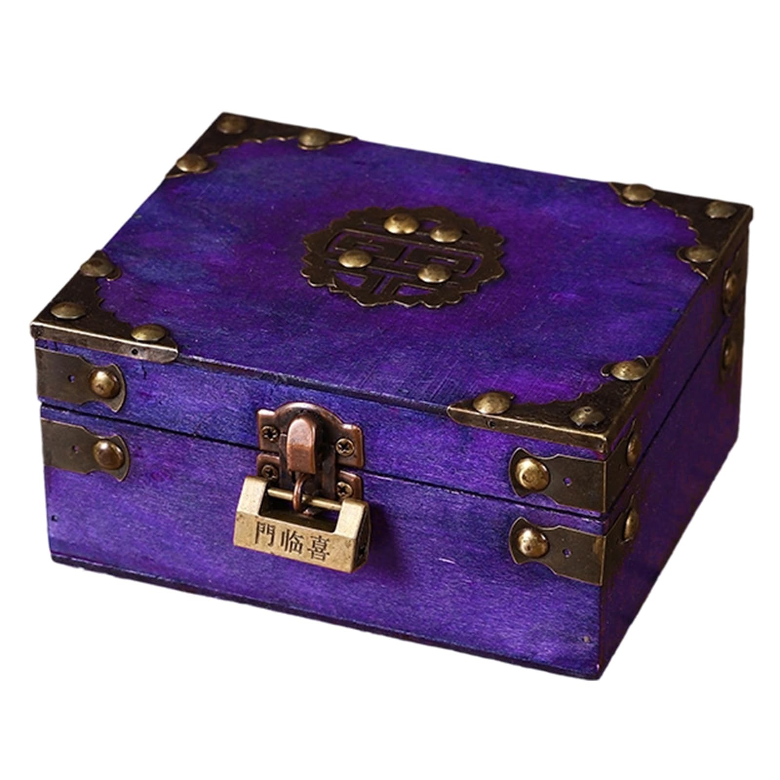 Xjdzineq Antique Wood Jewelry Box Featuring Clasp for Decorative Storage and Valuables Protective Multipurpose Box
