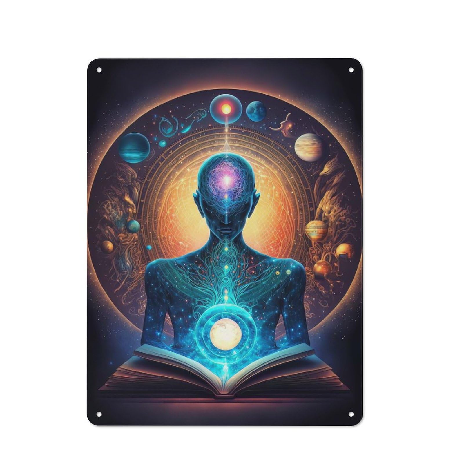 Junmoney Esoteric Zen Universe V9 Decorative Tin Sign 40X30cm, Old Fashioned Old Style Wall Plaque For Lounge, Study, Pub Or Wall Gallery