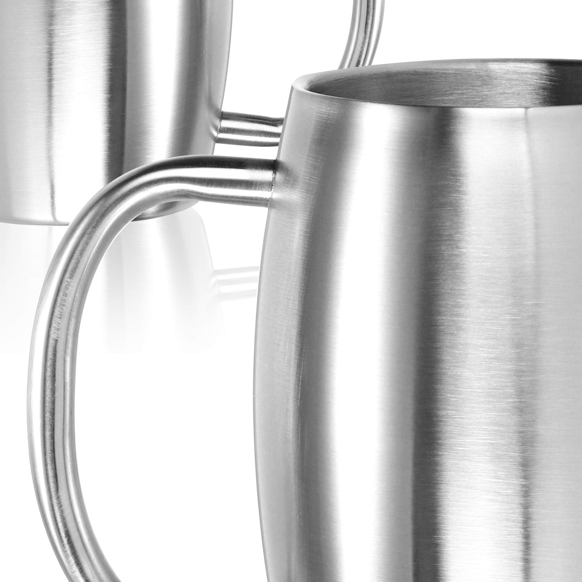 COM-FOUR® Kubek ze stali nierdzewnej XL-400ml kufel ze stali nierdzewnej