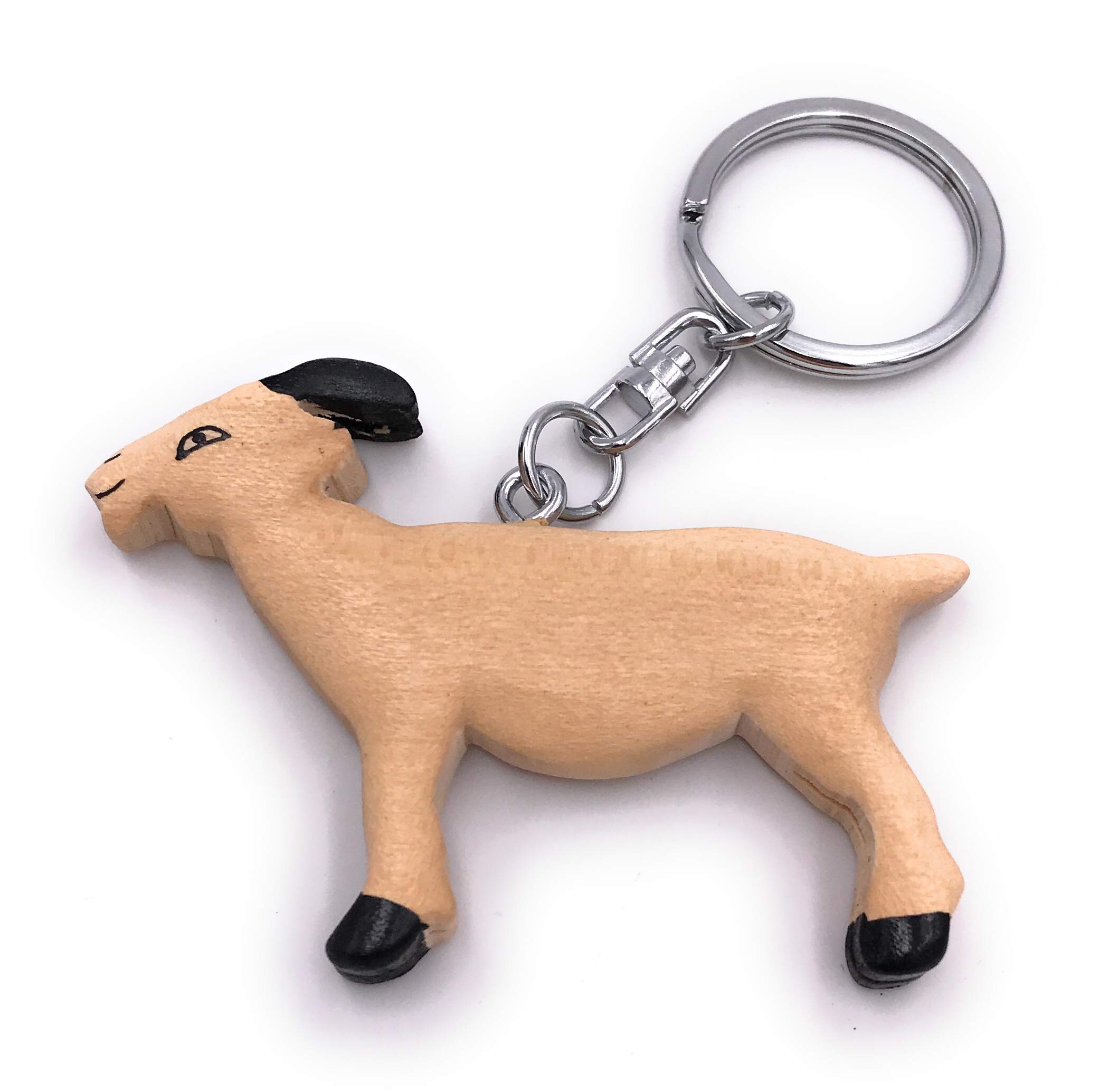 Onwomania Wooden keychain goat mountain goat goat ibex goat pendant charm