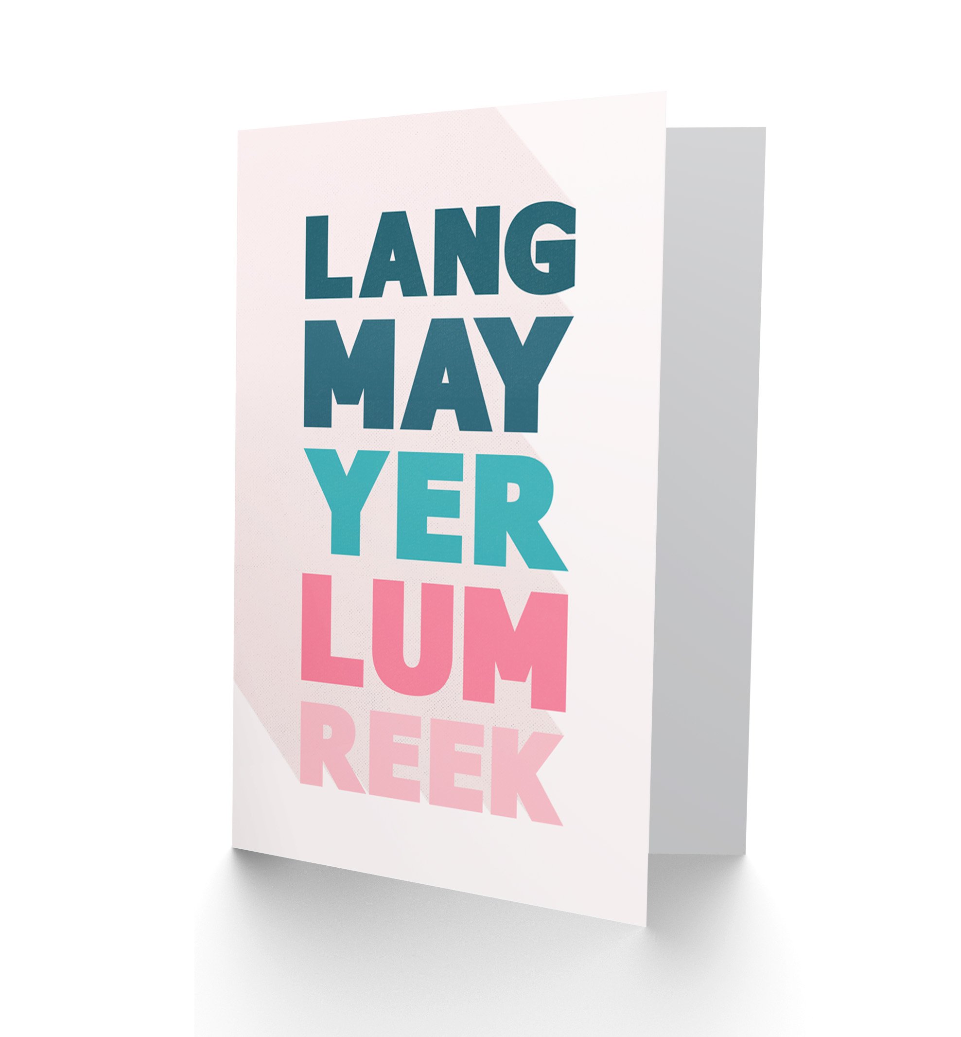 Wee Blue Coo Scottish Phrase Lang Lum Reek Hogmanay Toast Scotland Greetings Card