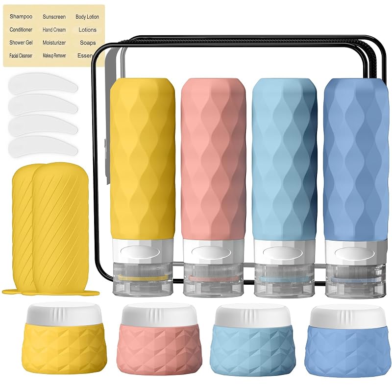 Silevoler Kit com 16 Frascos e Acessórios Recarregáveis para Viagem