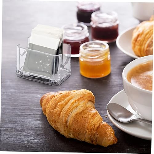 Miniatura 6 de Housoutil Caja de bolsa de azúcar de escritorio Organizador de bolsa de té acrílico para oficina, cocina o almacenamiento de escritorio