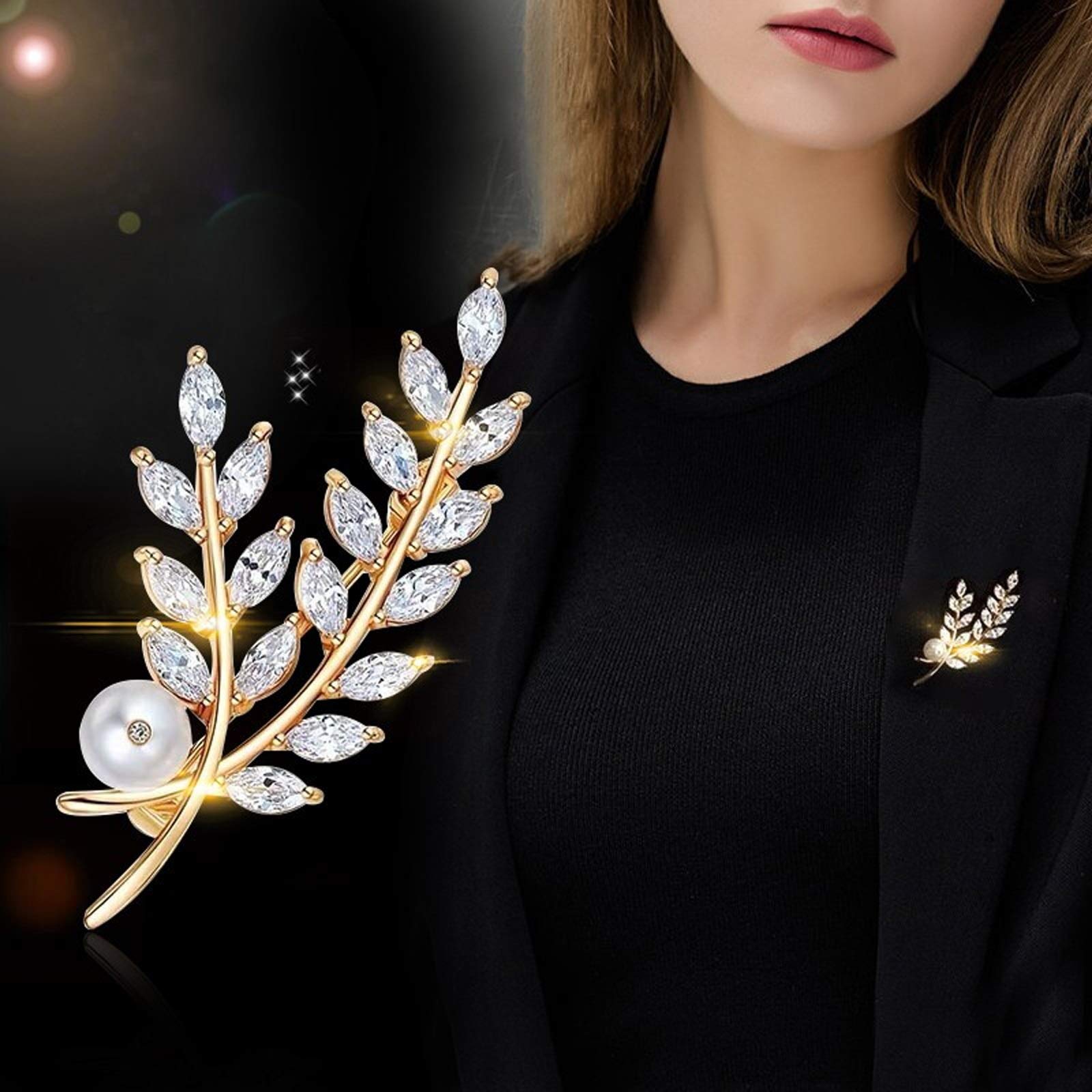 Broche Broches simples y elegantes, hebilla for bufandas, broche con orejas de trigo, for bufandas, chales o ponchos, broche de moda Broches para Ropa