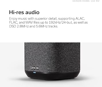Denon Home 150 NV Home Stereo Wireless Speaker (Black), Bluetooth Wireless, 1 Tweeter, 3.5 Woofer, HEOS Built-in, AirPlay 2, Multi-Room Streaming, Simple Setup, Compact Design