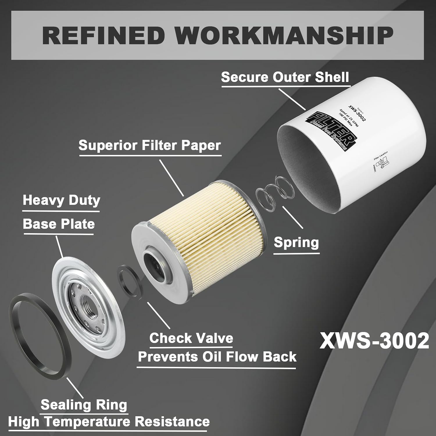 XWS-3002 PF-3001 Water Separator Fuel Filter kit for FASS Titanium Series FASS Diesel Fuel Pump Replace XWS3002 PF3001
