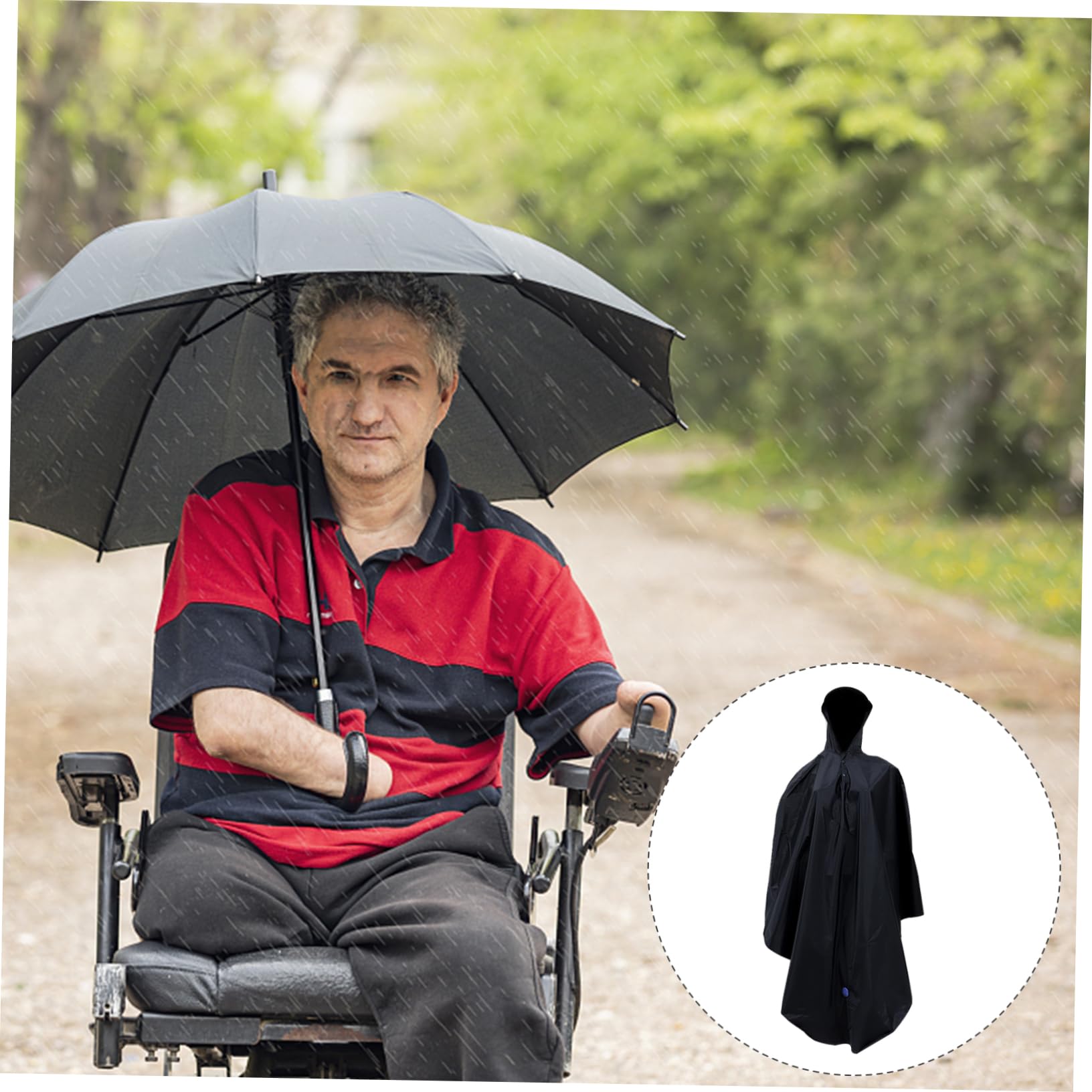 GALPADA Mantellina Antipioggia Per Bicicletta Con Cappuccio Poncho Windproof Per Attività Outdoor Blu
