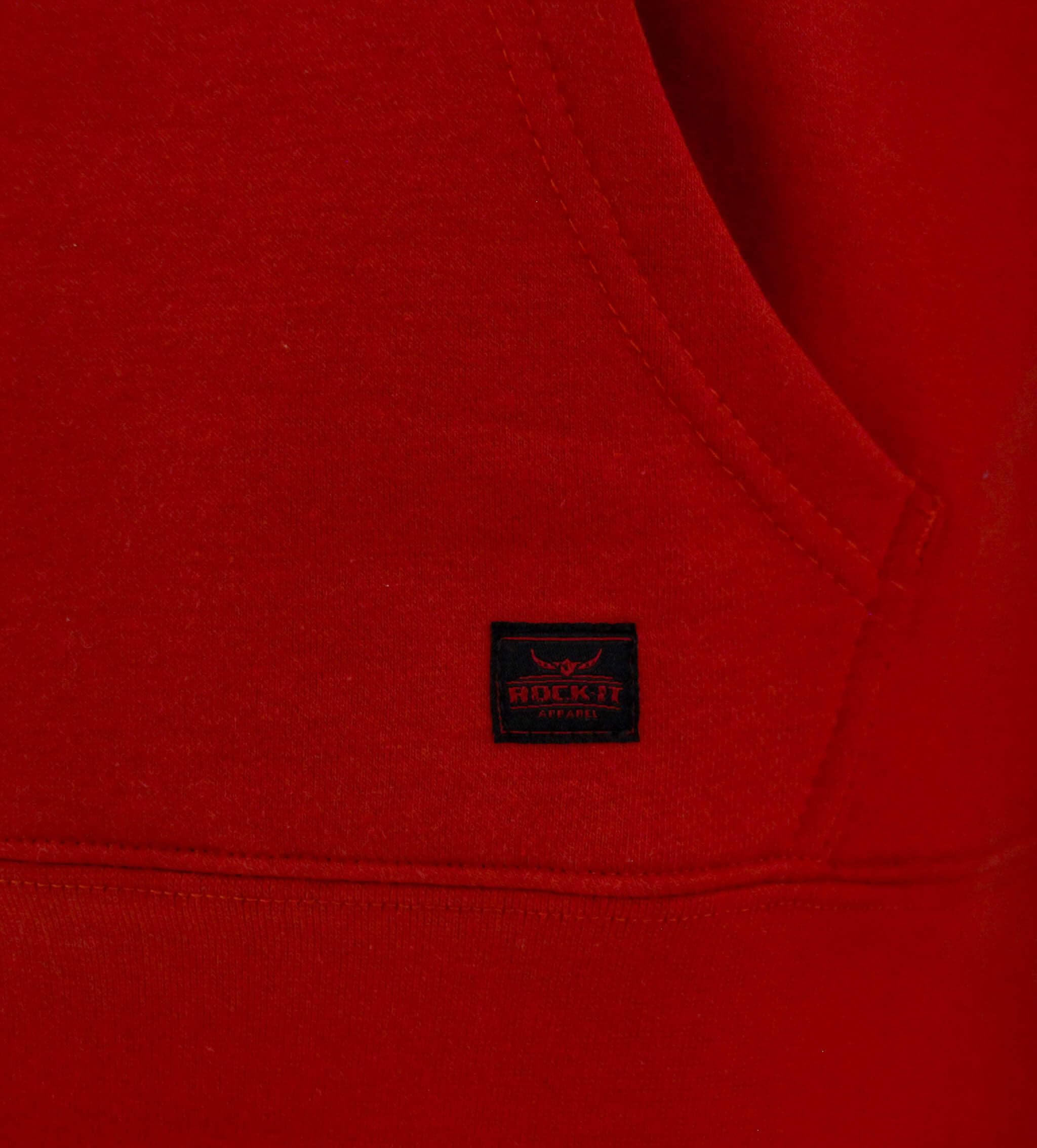 ROCK-IT Apparel Sudadera con Capucha para Hombre Raglan de Dos Tonos Sudadera con Capucha Urban Streetstyle con Capucha Tallas S-5XL Sudadera sin Cremallera Sudadera con Forro Polar Rojo XL