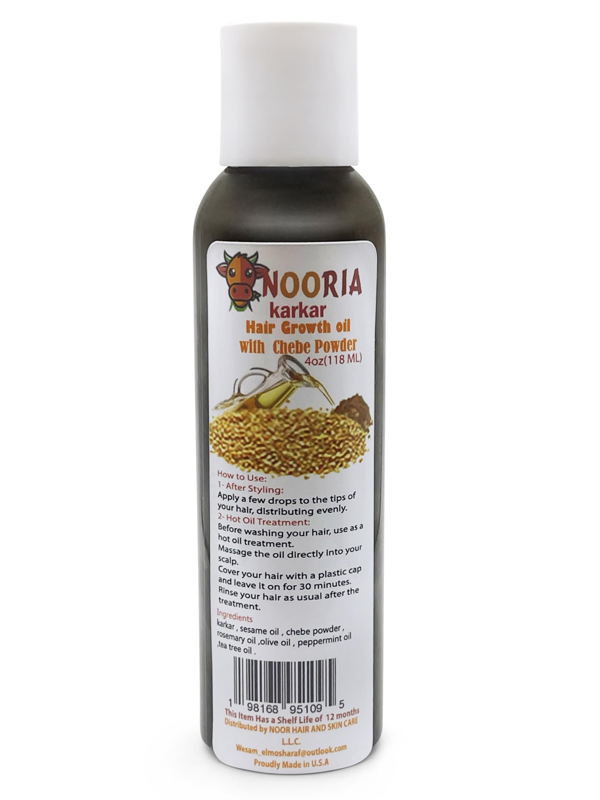 Karkar Hair Growth Oil with Authentic Chebe Powder For Hair Health,Deep Moisturizing,itchy Scalp Relief,Contains Sesame|Rosemary|Olive|Peppermint|TeaTree Oil & karkar Oils 4 oz