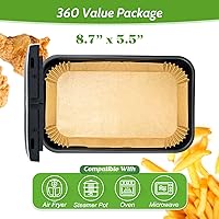 Vista 3 de 360 piezas de forros de papel pergamino desechables de 8.7" x 5.5" sin blanquear, resistentes, antiadherentes y a prueba de fugas para cesta