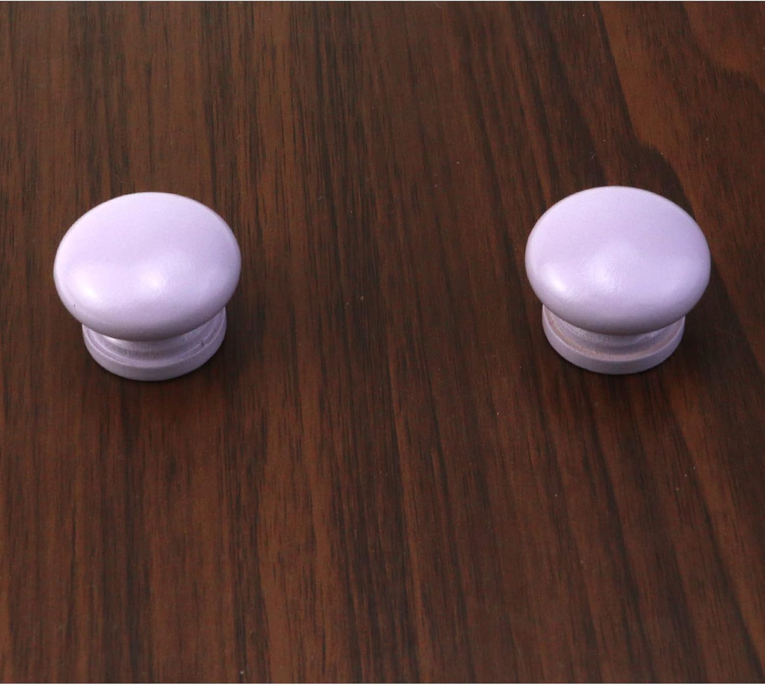 6Pcs Wood Door Knob, Colorful Cute Drawer Cabinet Knob Wood Round Mushroom Shape Knobs Furniture Cabinet Knobs Pull Handles for Cupboard Bedroom Home, 1 Inch (Purple)