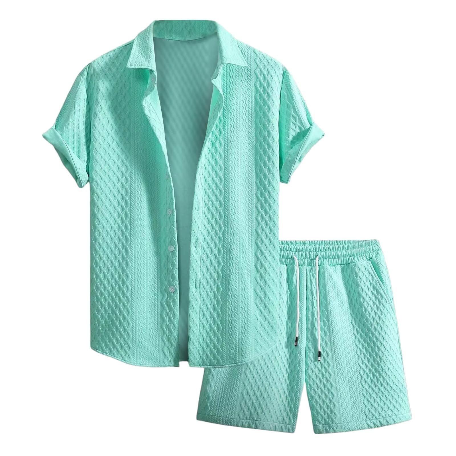 Set da uomo pantaloncini in maglia, sportivo casual vacanza estate