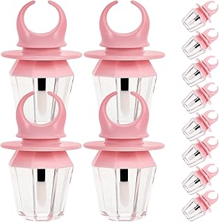 VILLCASE 12pcs Empty Lip Gloss Tube Bottles Diamond Ring Shape Plastic Refillable Lip Blam Tube Lip Glaze Tube Lip Oil Vials Jars