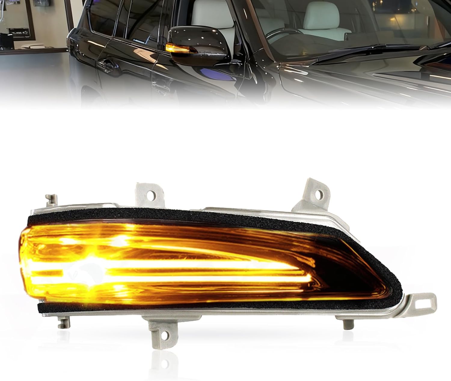 Right Side Mirror Turn Signal Light Compatible with Lexus GX460 2010-2019, LX570 2013-2019, Mirror Turn Signal Replace 81730-60130/8173060130, Rearview Mirror Marker Light Right Side