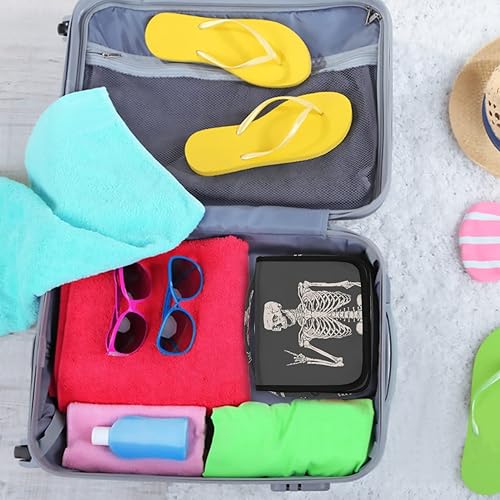 Miniatura 7 de AUUXVA Neceser colgante para mujer, bolsa de maquillaje, bolsa de cosméticos, artículos esenciales de viaje para mujeres y hombres, Cráneo