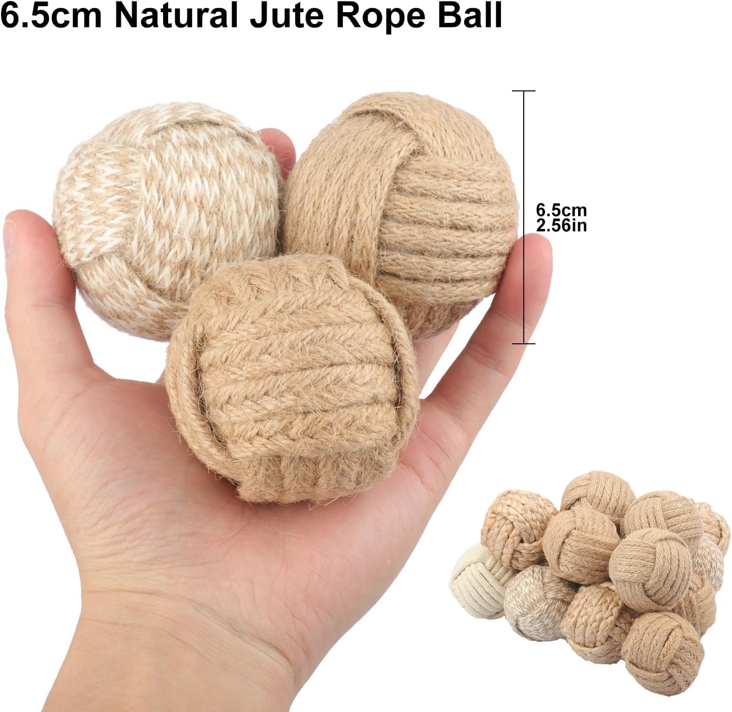 15 PCS Decorative Jute Balls for Bowls Fillers, 2.5 inch Rustic Jute Orbs, Nautical Rope Balls for Home Decor, Centerpiece Bowls, Tabletop Décor & Coastal Accents.