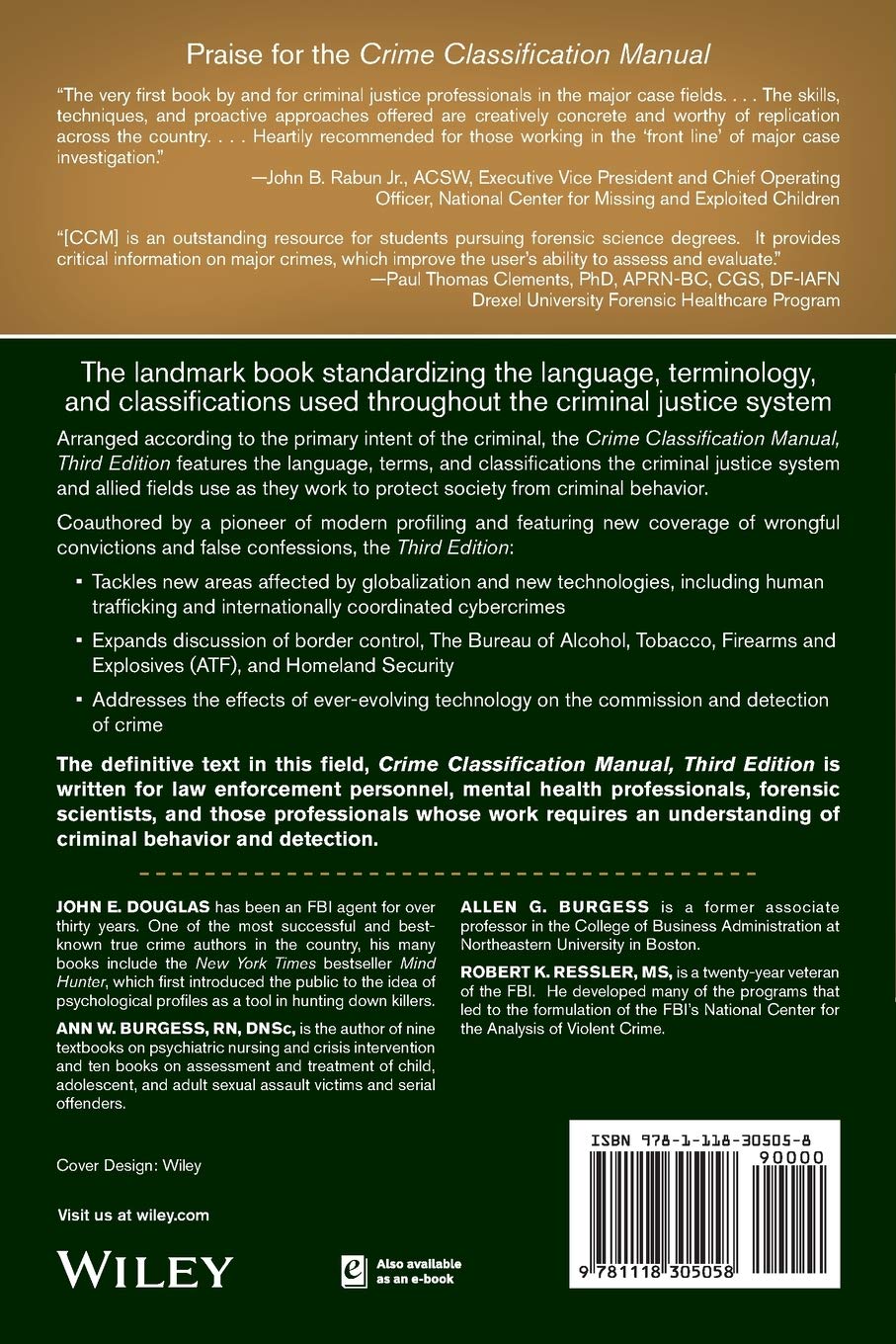 Crime Classification Manual: A Standard System for Investigating and Classifying Violent Crime