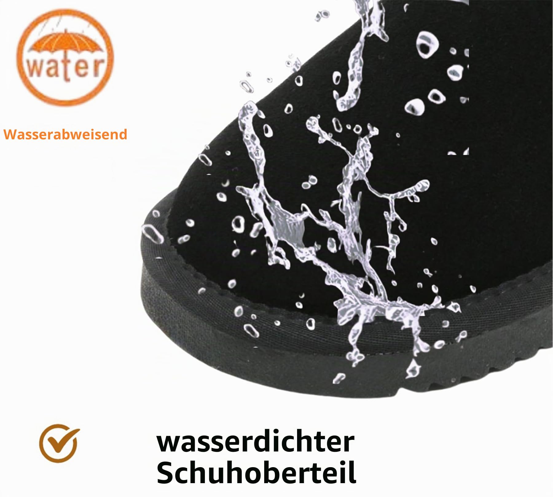 Meik Mangni Damen Winterstiefel Wasserdicht Warm Plush Gefütterte Schneestiefel Klassischer Mini Stiefel Rutschfeste Kurzschaft Stiefel,Schwarz,Gr.42 EU=Schuhsohlengröße:43 EU