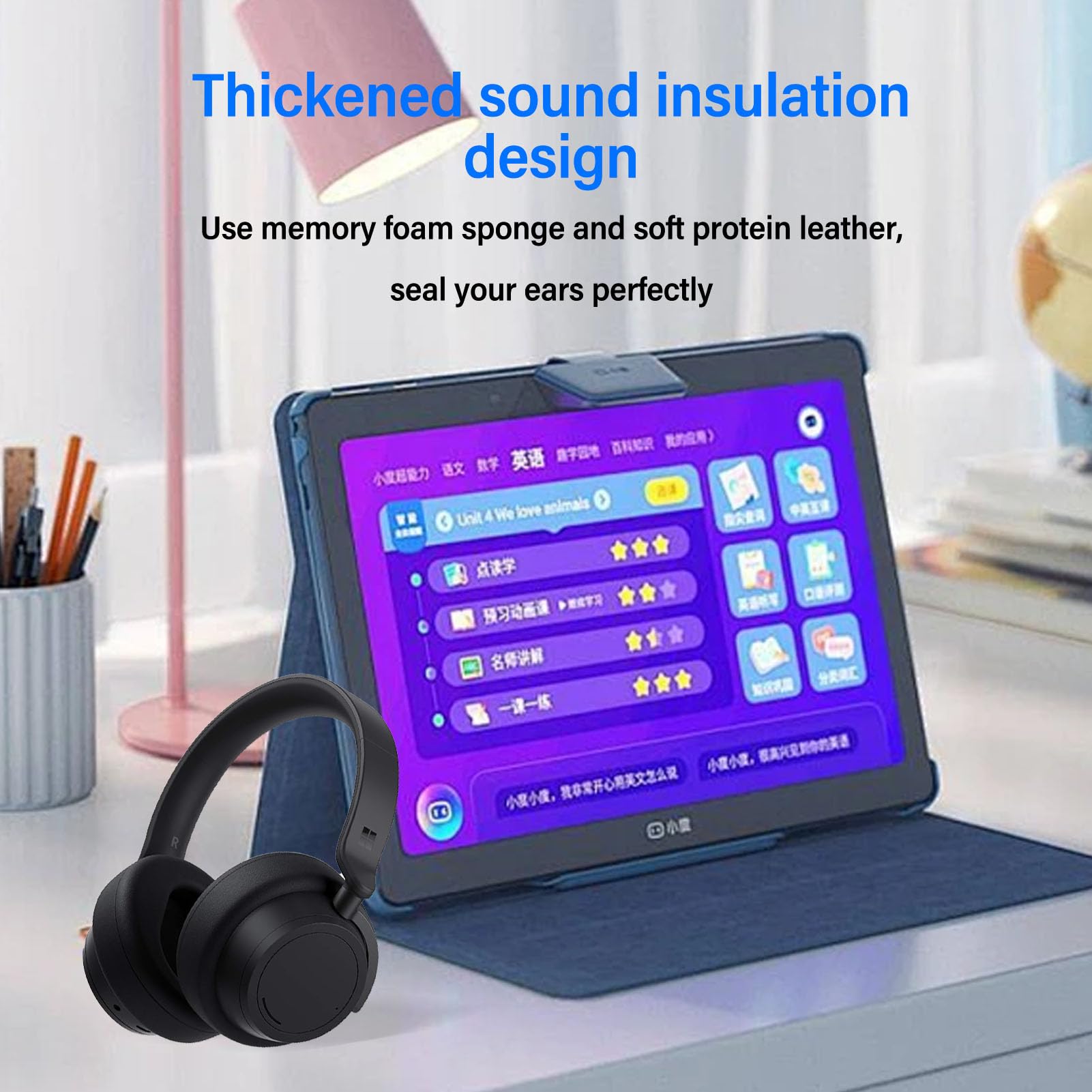 Almohadillas de Auriculares de Repuesto para los Headphones 1 y 2, Almohadillas Suaves de Cuero proteico con Espuma viscoelástica, Aislamiento acústico Mejorado y Ajuste (Negra)