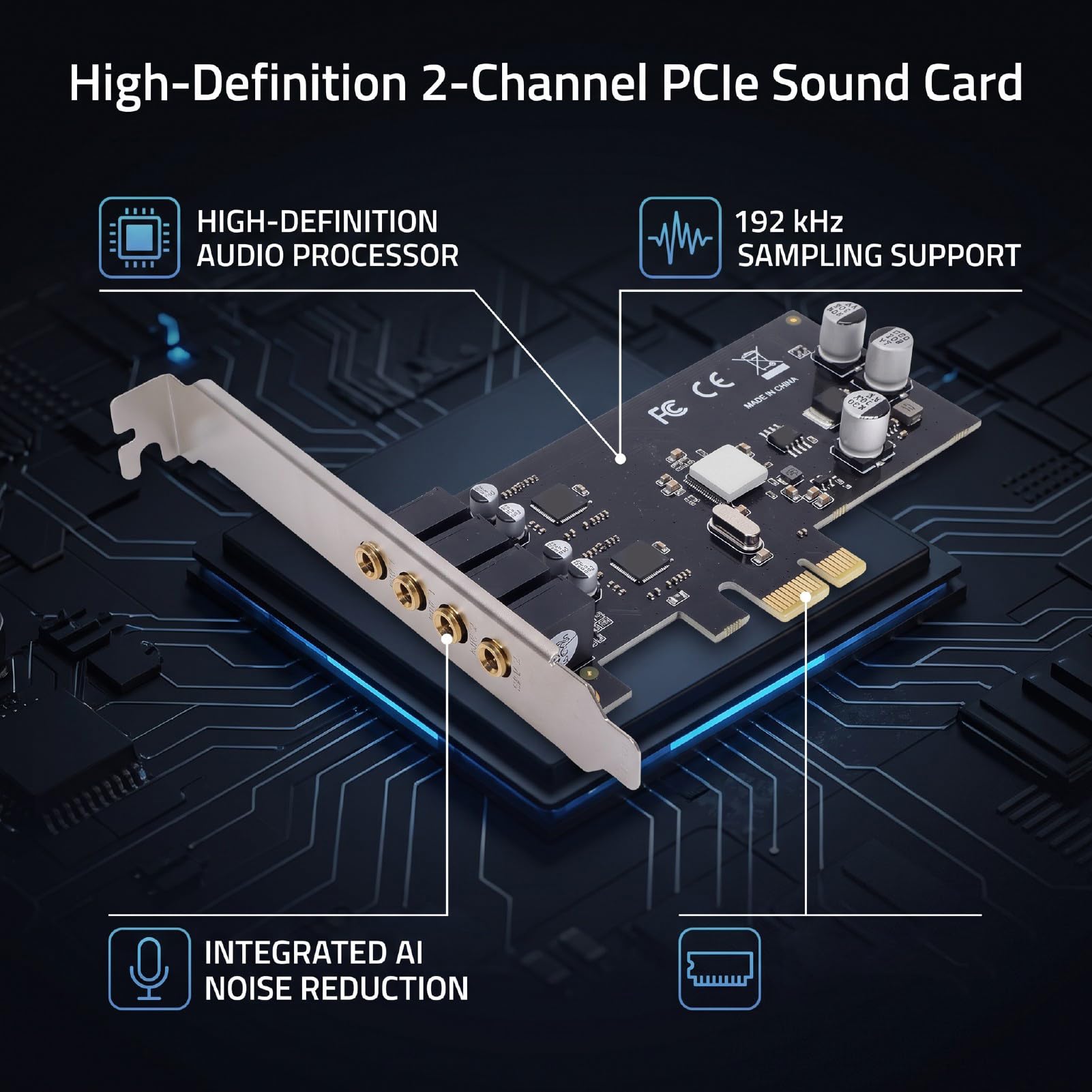 Zunate Scheda PCIe a 2 con Riduzione del Rumore AI