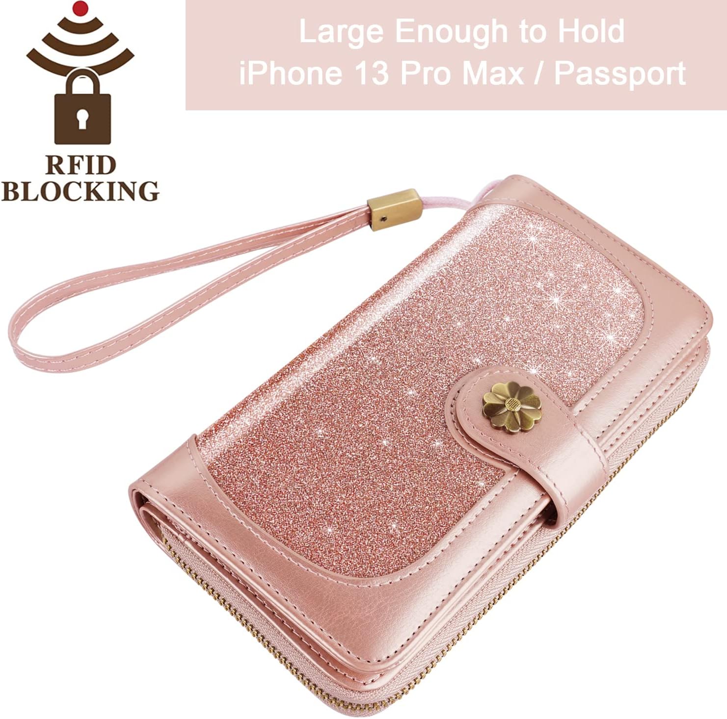 Coco Rossi Wallets for Women Multi Card Holder Wallet Clutch Wallet Card Holder Organizer Ladies Purse with Wrist strap Purse - Image 6