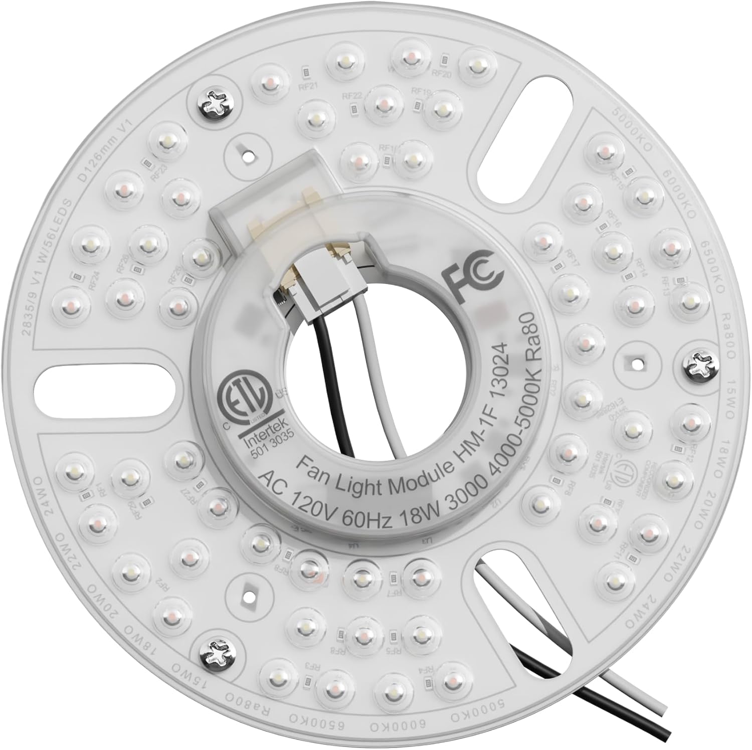 5" LED Ceiling Fan Light Kit Replacement, 18W Universal Retrofit Light for Flush Mount Fans, 3-Color Adjustable, Farmhouse Style, Energy Efficient, Easy DIY Installation for Old Lighting Fixtures