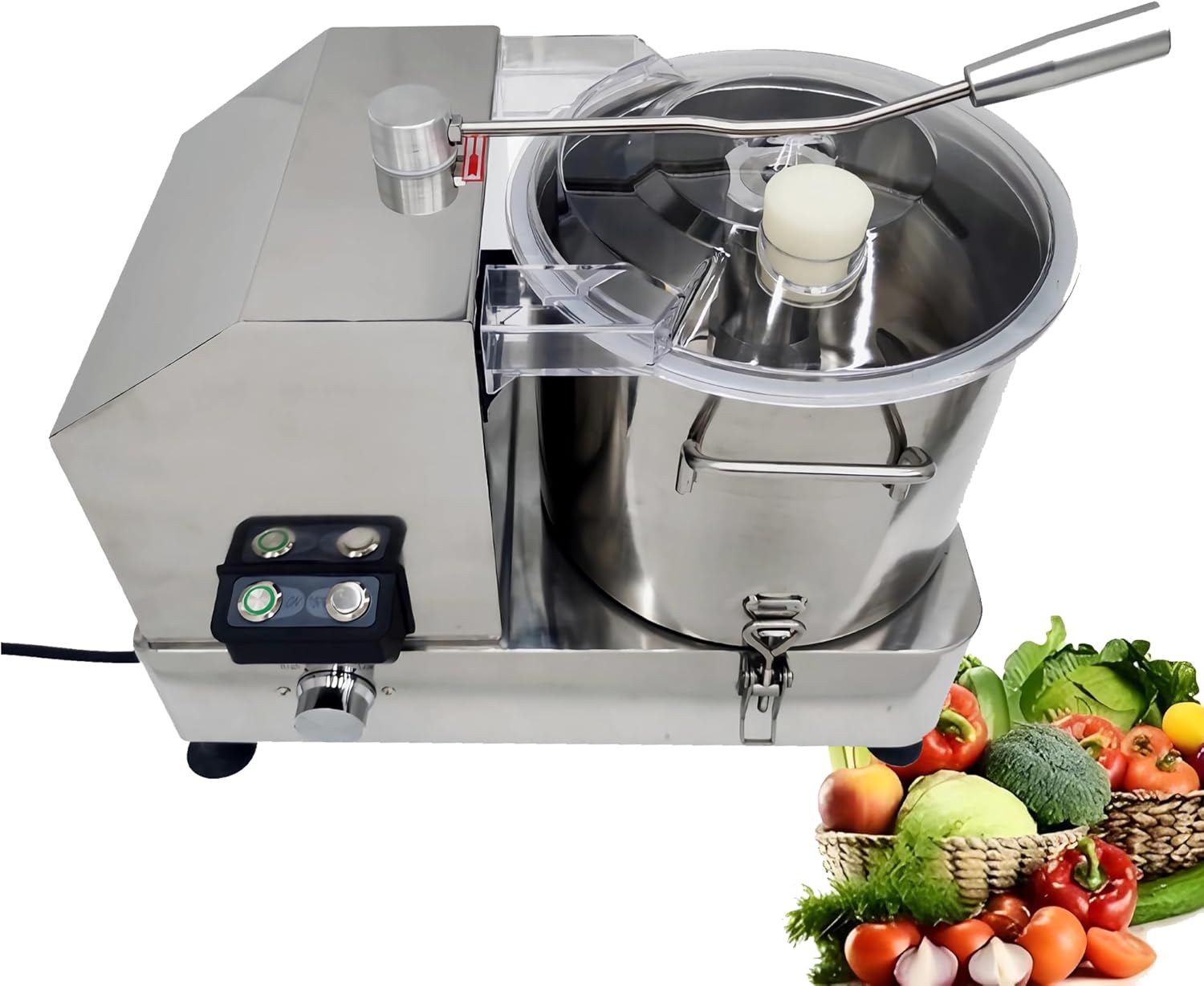 INTSUPERMAI Commercial Food Processor Stainless Steel Food Cutter Mixer Vegetable Blender Multi-Function Meat Mixing Grindering Chopping Machine for Meat Vegetable Fruits Peanut Grains Ice 110V 9L