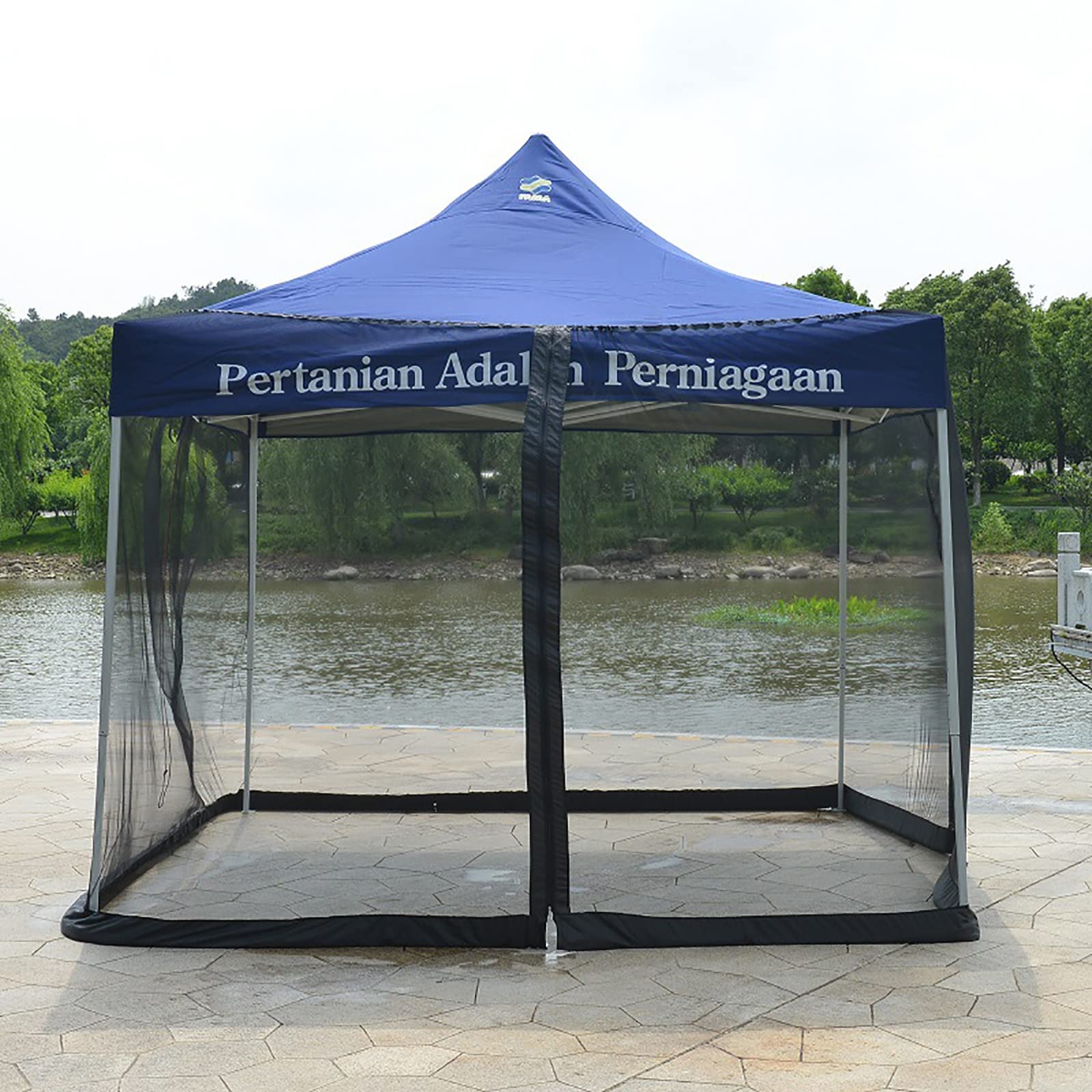 SFDPDM Moustiquaire Parasol 3x3m, Gazebo Polyester Fermeture Éclair Camping