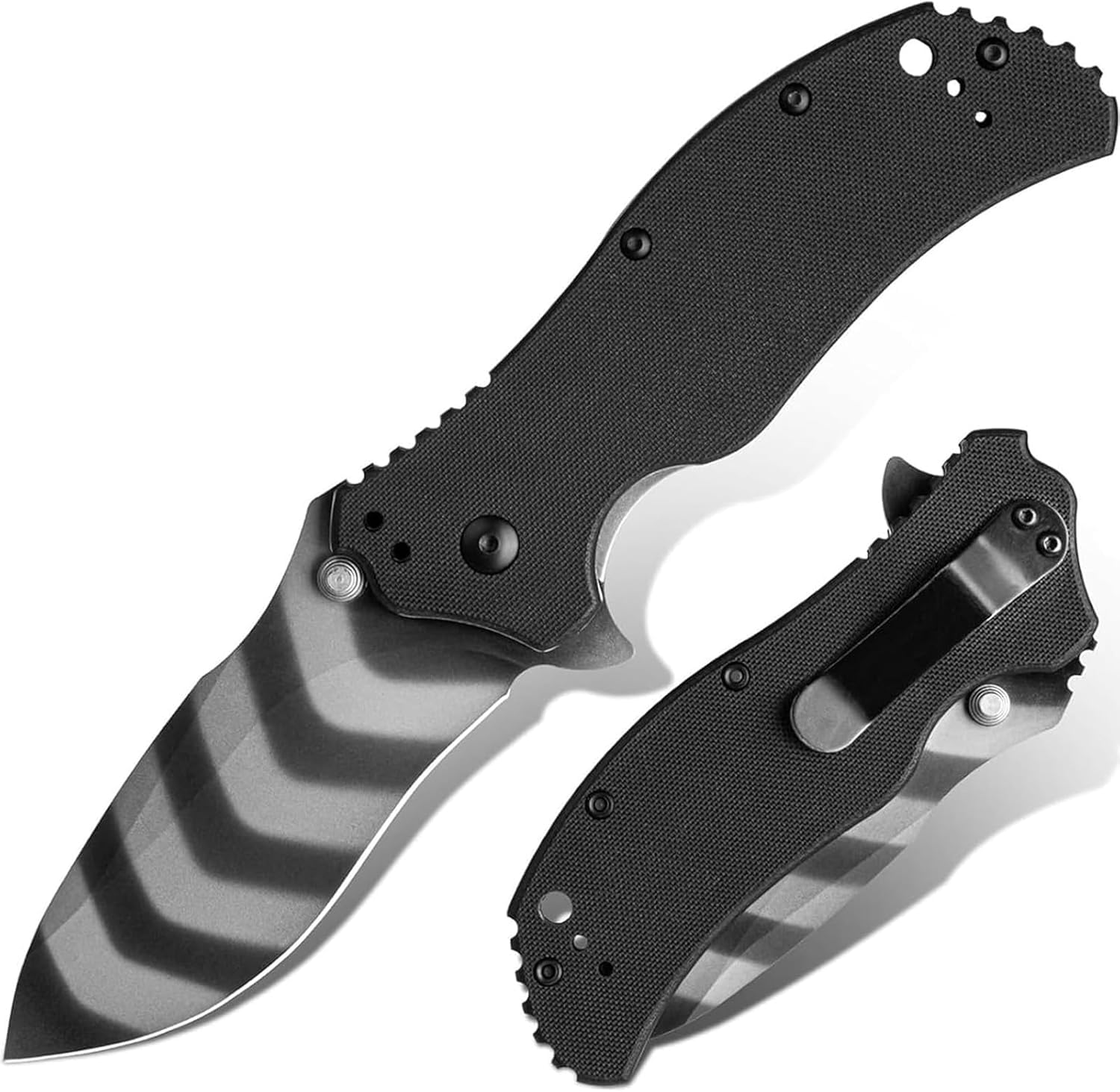 Folding Pocket Knife, 0350 Pocket Knife, EDC Pocket Knife, D2 Steel Blade With G10 Handle Pocket Clip for Hiking and Camping