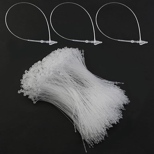 2000 piezas de sujetadores de plástico de 5 pulgadas con bloqueo de etiqueta transparente de plástico para etiquetas, alfileres de retención de