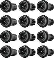 WOTOR Vacuum Wine Stoppers 12-Pack Silicone Reusable Saver Preserver Leak-Proof Bottle Sealer Keeps Wine Fresh Up to 15 Days (Black)