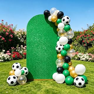 Wedding Arch Green Shimmer Background Stand Covers 6FT Glitter Spandex Backdrop Covers for Party Photography Decoration