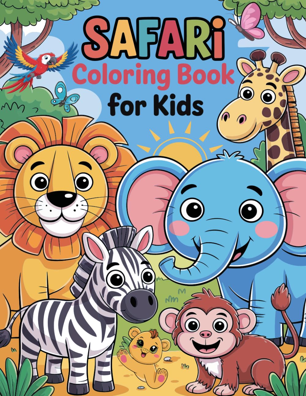 Safari Coloring Book for Kids: Safari Coloring Book for Kids with African Wildlife Illustrations That Encourage Creativity and Imagination