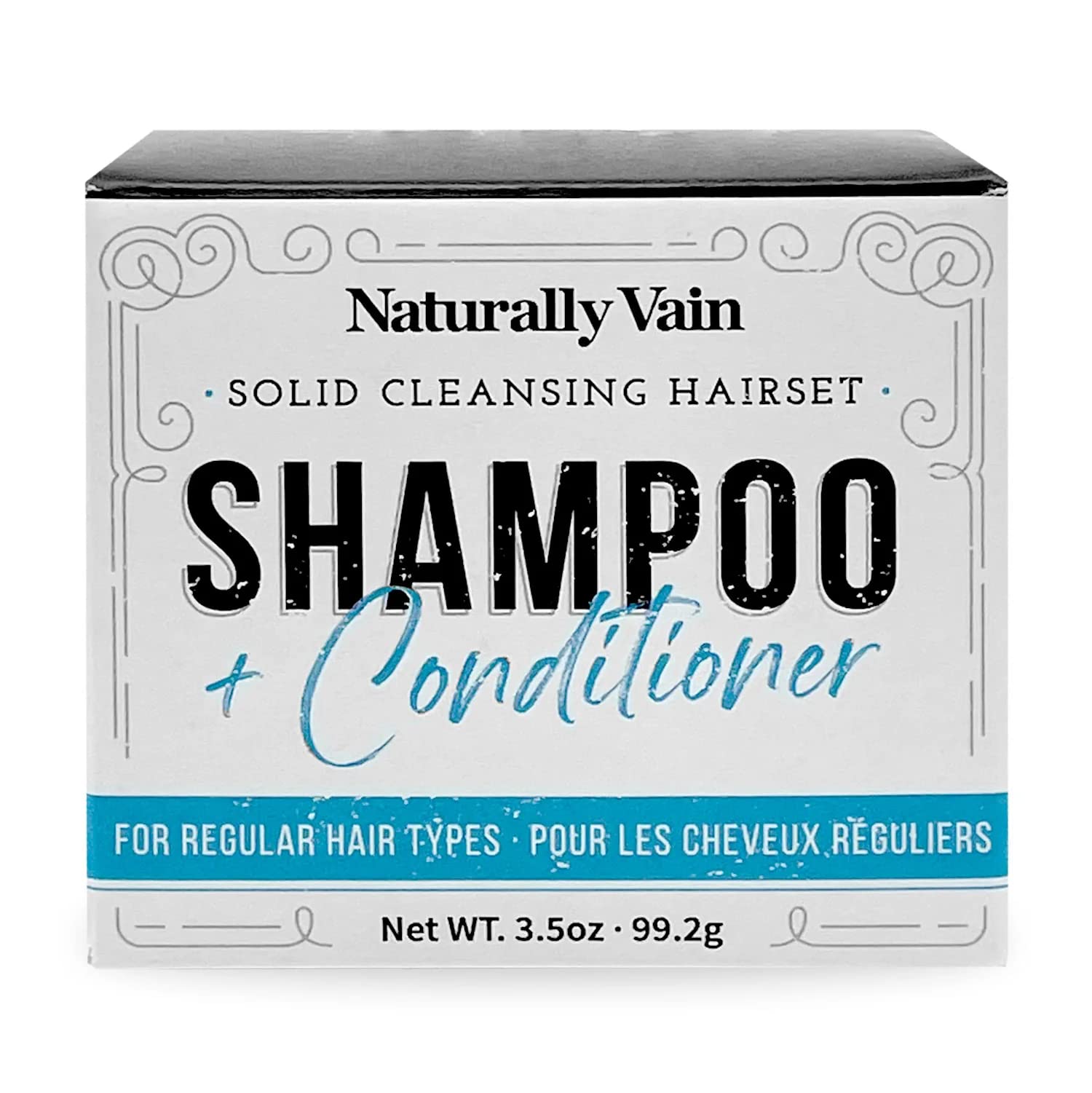 Naturally VainShampoo & Conditioner Set, All-Hair types, Hair Soap, Shine, Handmade, Natural, Essential Oils, Shea Butter, Travel Soaps, Hair Gift Set, 2-Pack