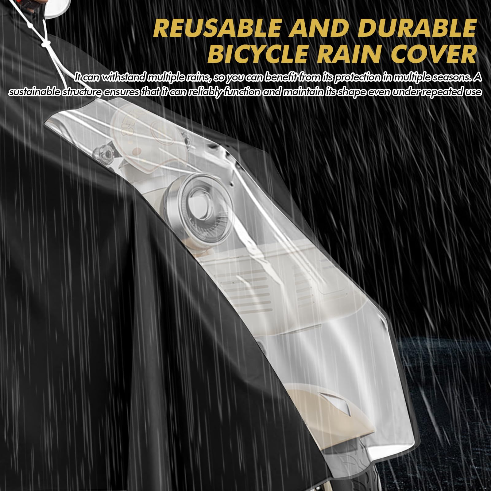 Poncho Pioggia per Bicicletta - Impermeabile Leggero in PVC Riutilizzabile, Copertura Completa con Cappuccio - Ideale per Bici, Mountain Bike ed E-Bike (Compatto, Traspirante)