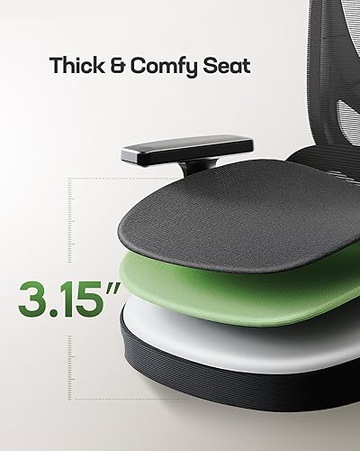 Miniatura 7 de Marsail Silla de oficina ergonómica, silla de escritorio, silla de juegos con soporte lumbar ajustable en altura, asiento de malla transpirable,