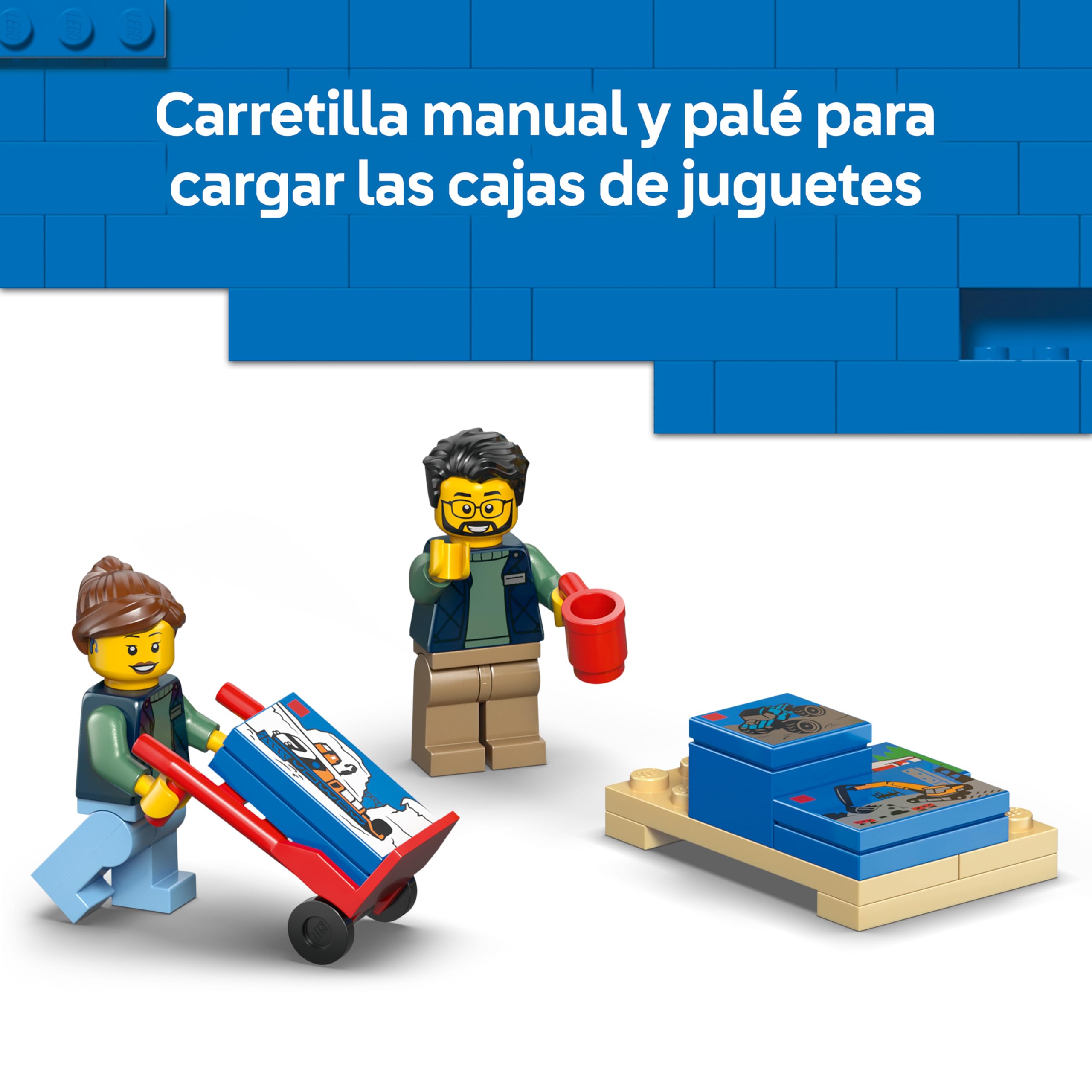 LEGO City Camión LEGO de Juguete - Maqueta de Furgoneta de Reparto con 2 Minifiguras, Carretilla, Palé y Cajas - Regalo de Cumpleaños para Niños de 6+ Años - 60500
