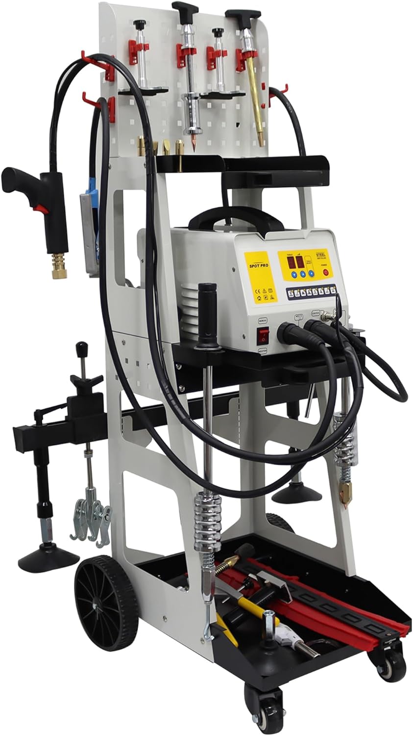 Steel Dent Pulling Machine Stud Welder with Data Recovery Function Car Repair Spot Dent Puller Vehicle Body Dent Pull Tool Kit with Tool Cart 220V