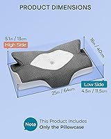 Vista 3 de Elviros Funda de almohada cervical de espuma viscoelástica (gris oscuro)