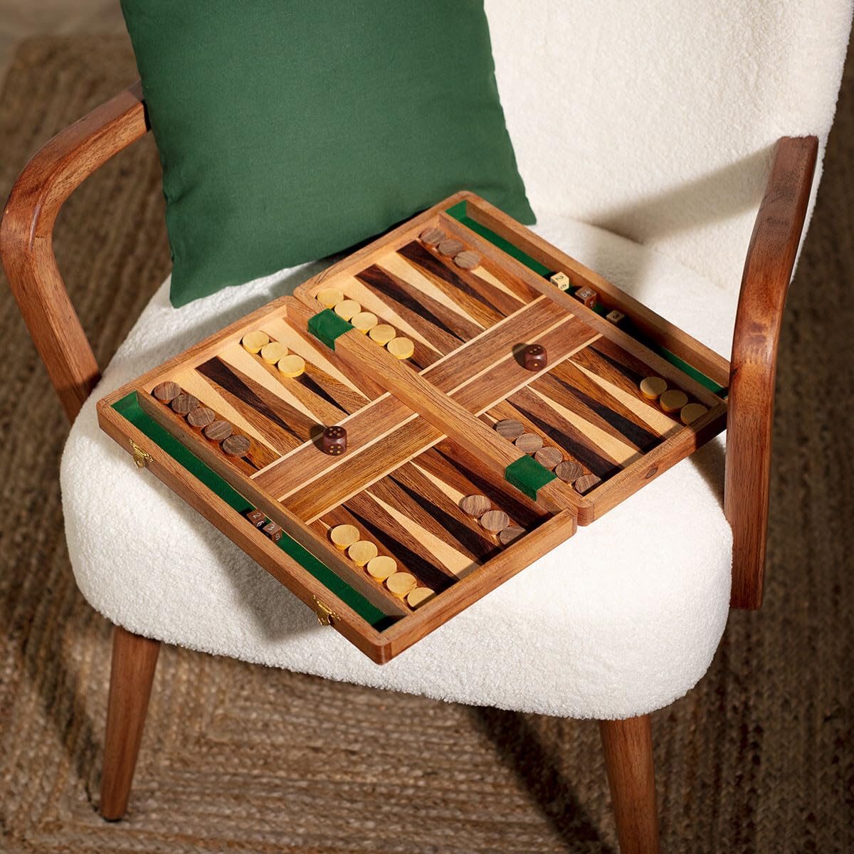 Atmosphera - Jeu Backgammon - Bois 36x40-5 cm